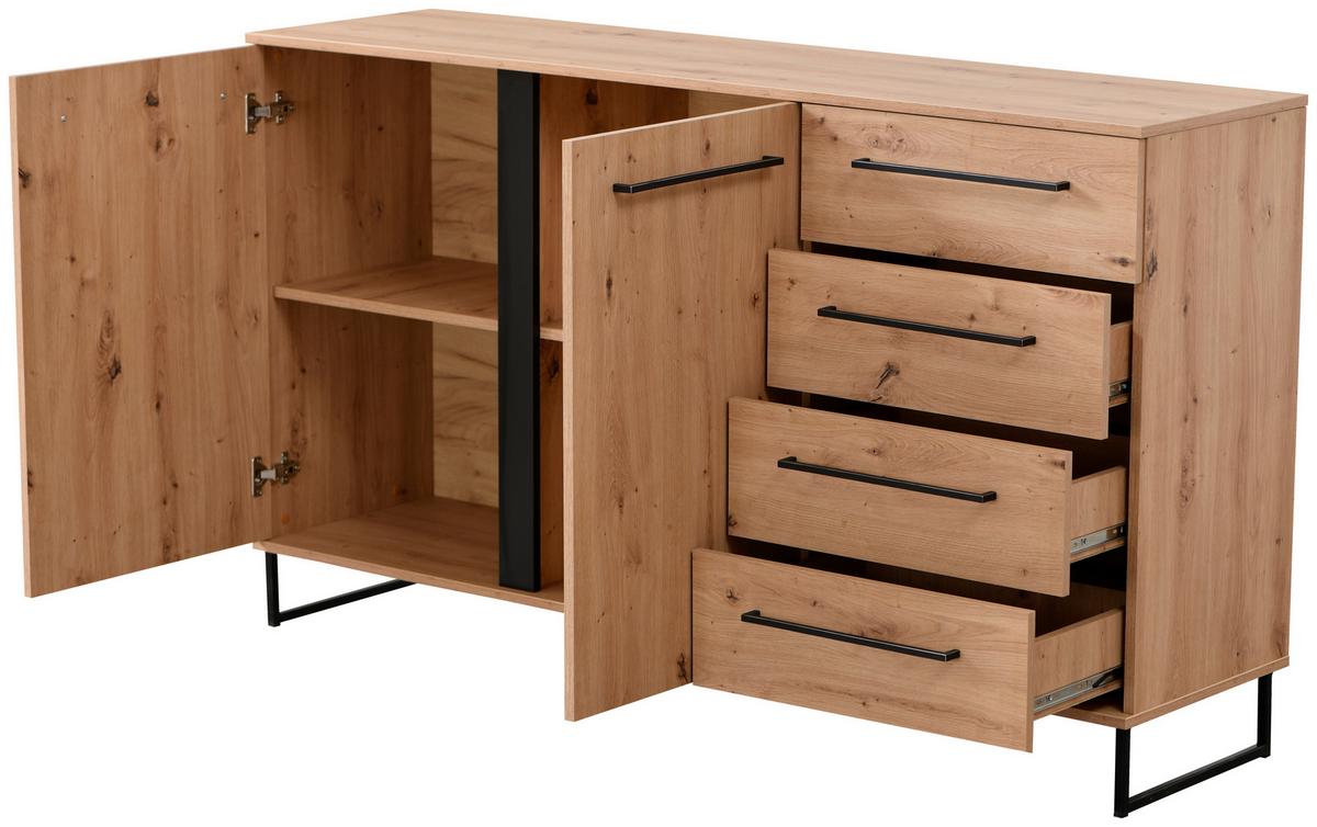 Tálalószekrény Sardinia - Artisan tölgy, Modern, faalapú anyag (159/95/42cm)