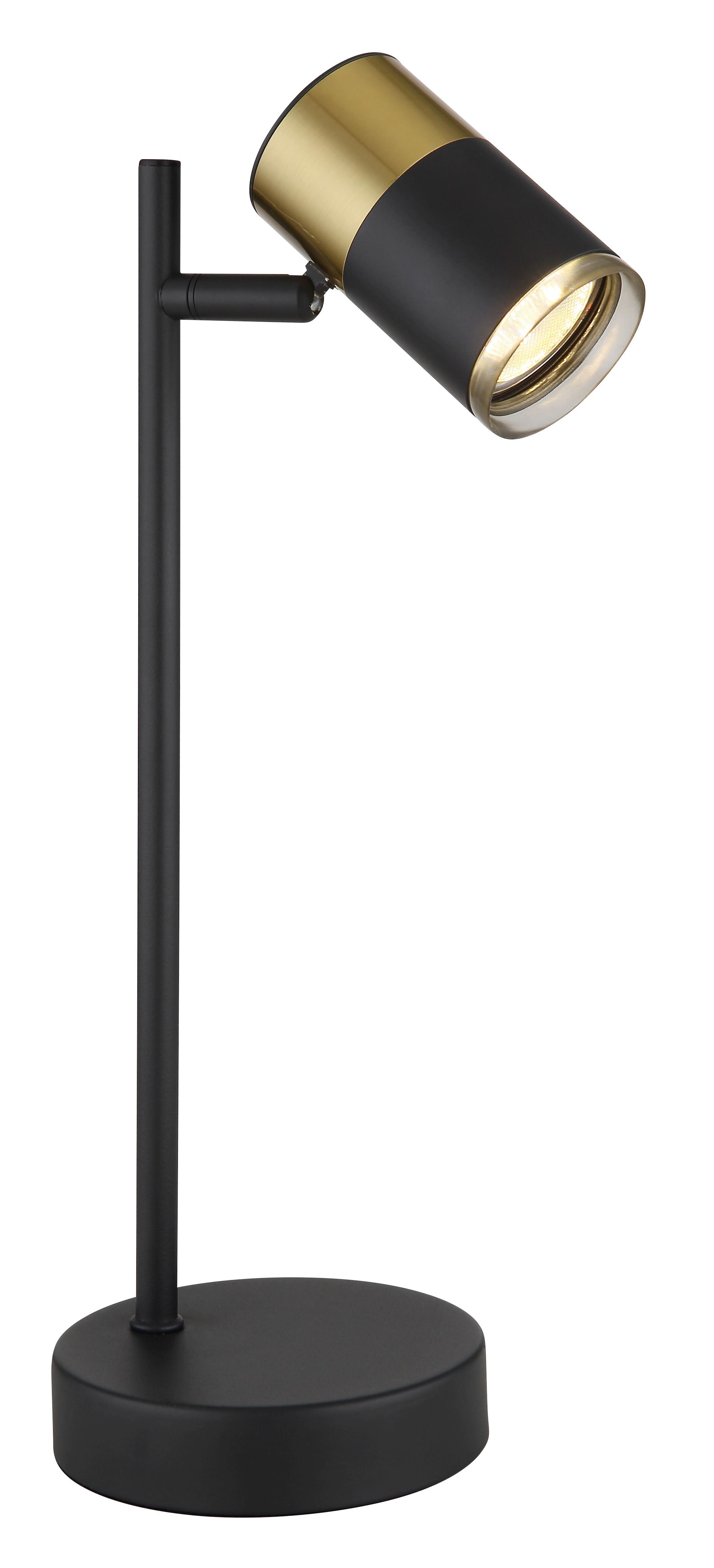 Tischleuchte Brisbon Schwarz max. 5 Watt - Dunkelgrau/Schwarz, Design, Kunststoff/Metall (13,2/12/35cm) - Globo