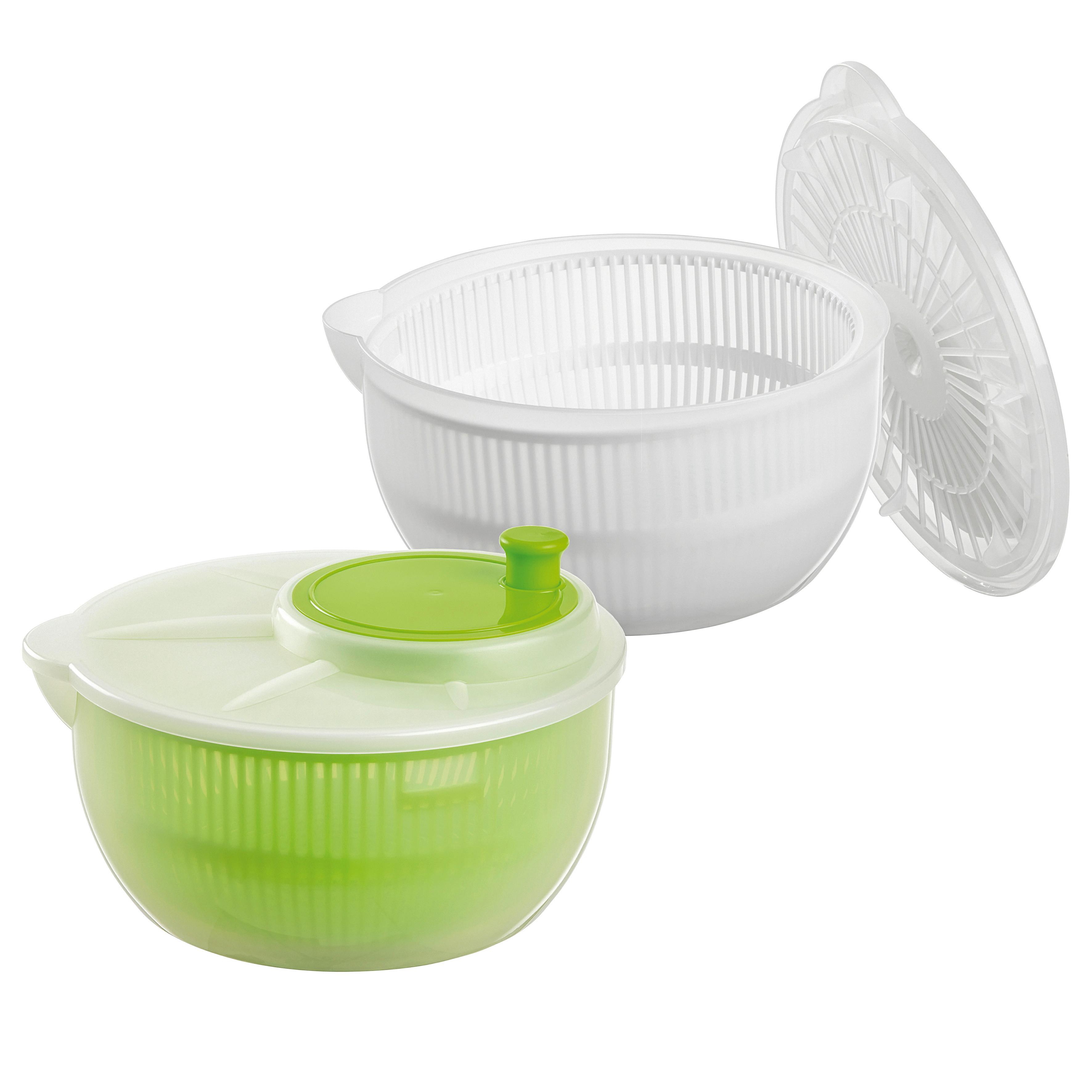 Salatschleuder SANDY - Transparent/Weiß, Kunststoff (25/15cm) - Mömax