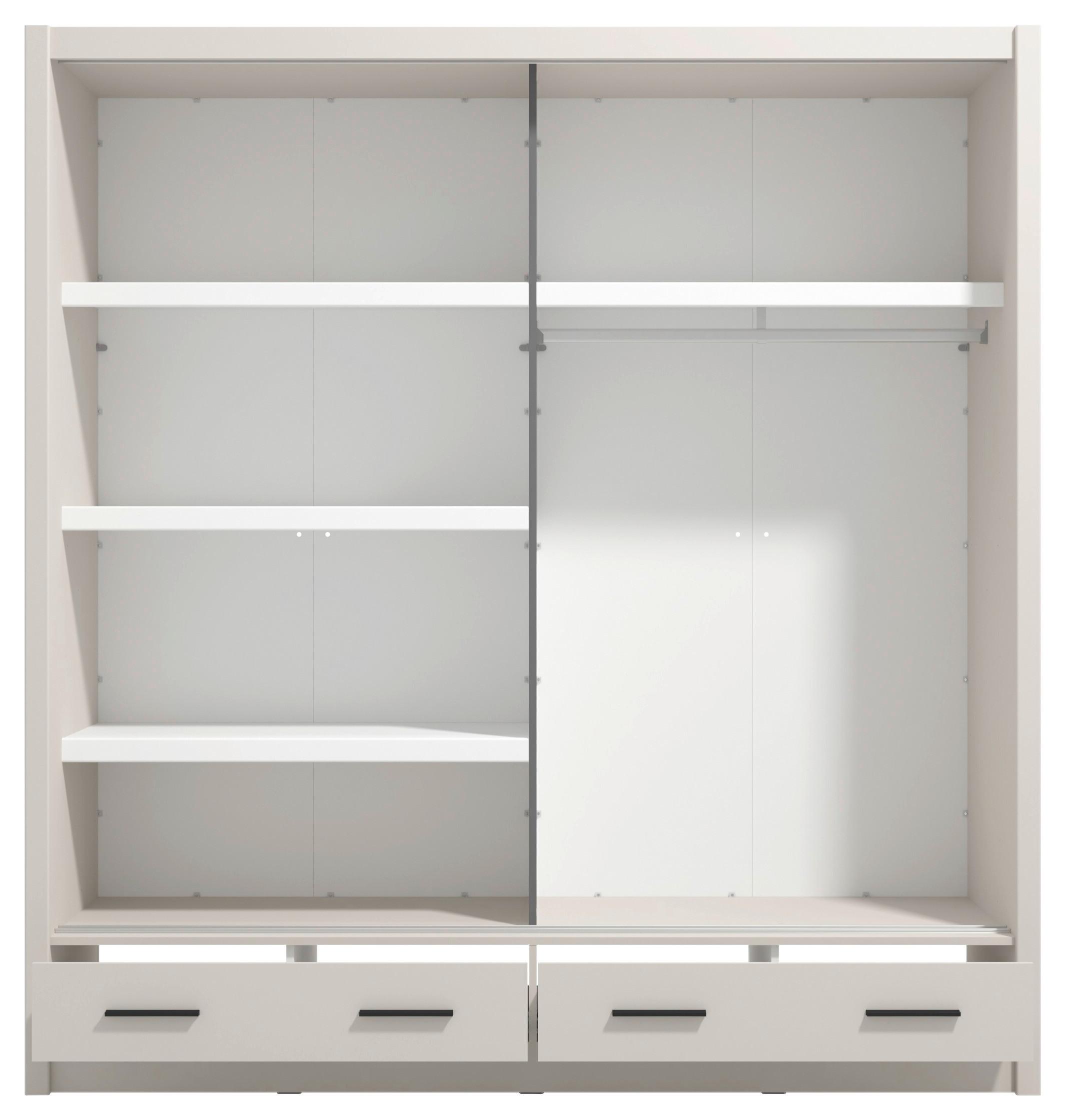 SKJUTDÖRRSGARDEROB ALBI PLUS - svart/kashmir, Klassisk, metall/trämaterial (205/215,5/60cm) - Mömax