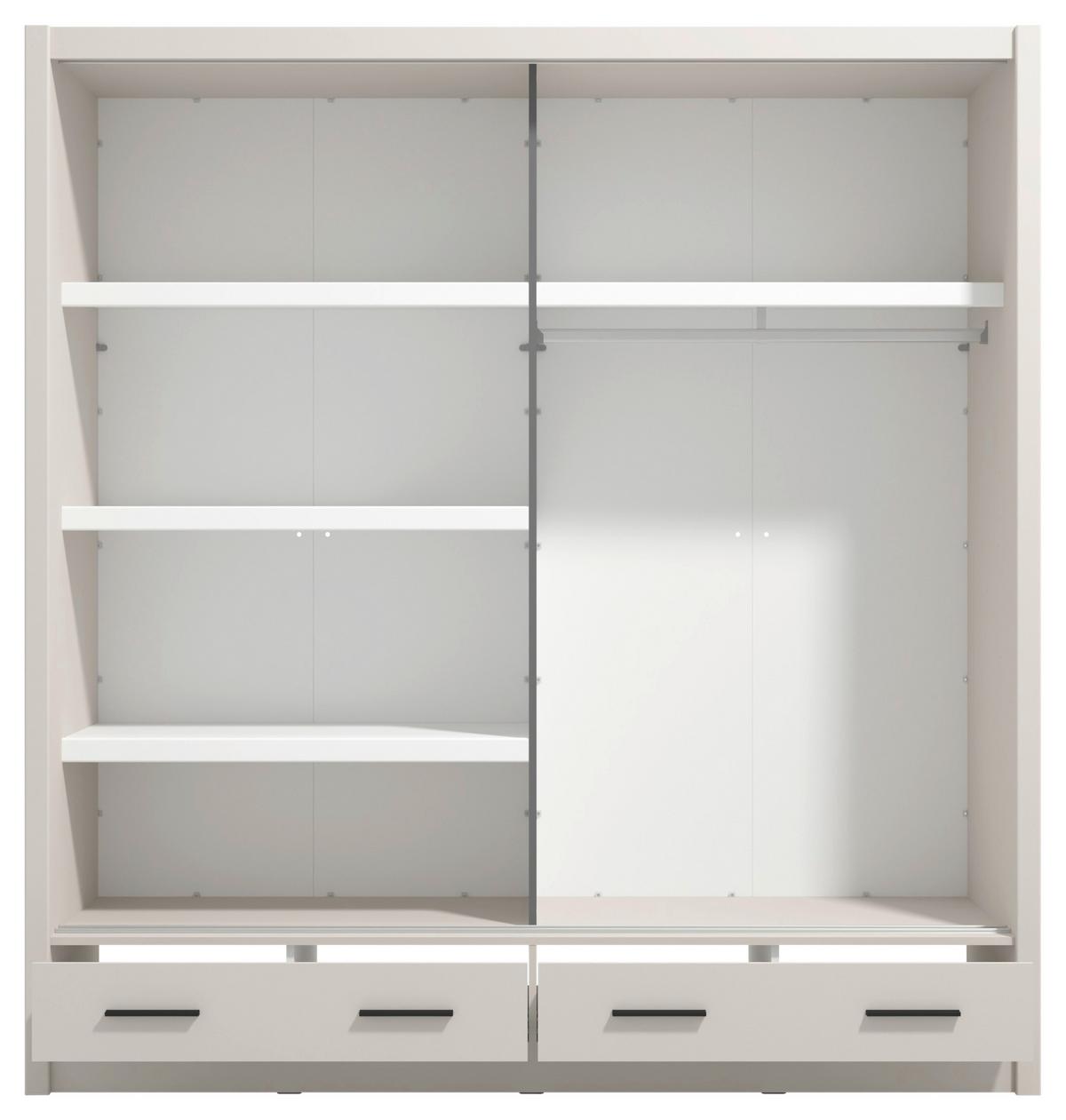 Schiebetürenschrank Albi Plus Kaschmirfarben - Kaschmir/Schwarz, KONVENTIONELL, Holzwerkstoff/Kunststoff (205/215,5/60cm) - Mömax