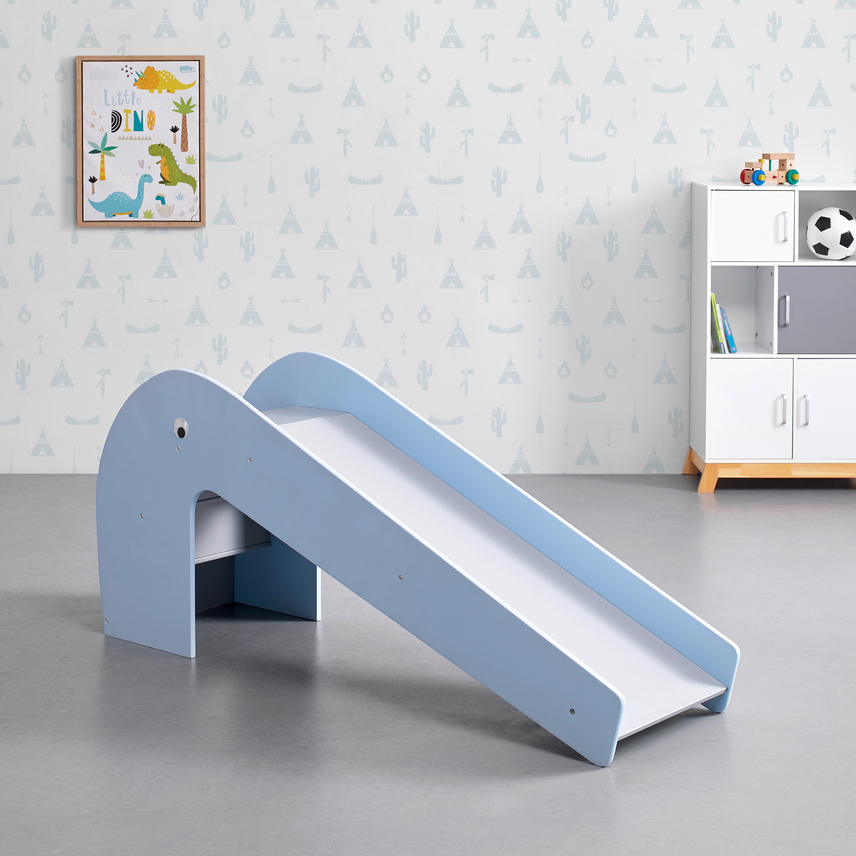 Kinderrutsche Elephant Blau MDF - Blau/Grau, MODERN (155/68/45cm) - Bessagi Kids