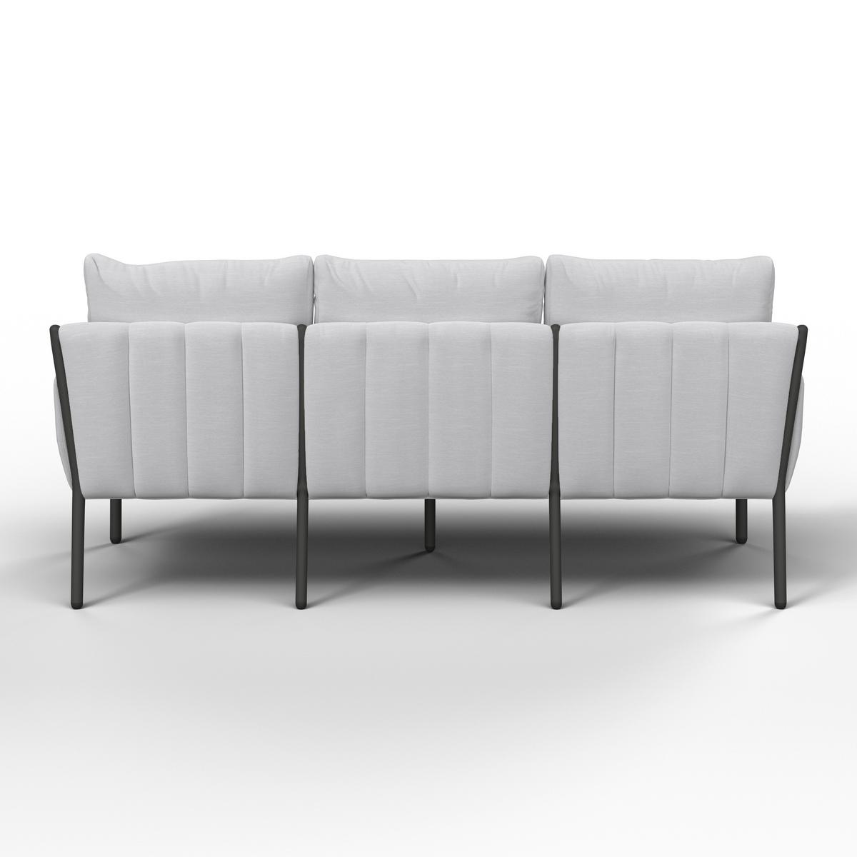 Loungegarnitur Annalotta Out doorstoff/Metall +Abdeckung - Creme/Weiß, MODERN, Glas/Textil (200,5/71,5/80,5cm) - Bessagi Garden