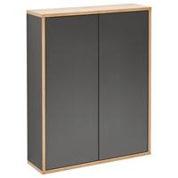 Hängeschrank "Finn" , anthrazit - Anthrazit, MODERN, Glas/Holzwerkstoff (60/75/18,5cm) - MID.YOU