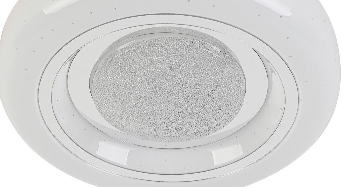 Led-deckenleuchte Ali Weiss/chromfarben Max.12 Watt - Chromfarben/Weiss, Modern, Kunststoff/Metall (26/26/5,5cm) - Mömax