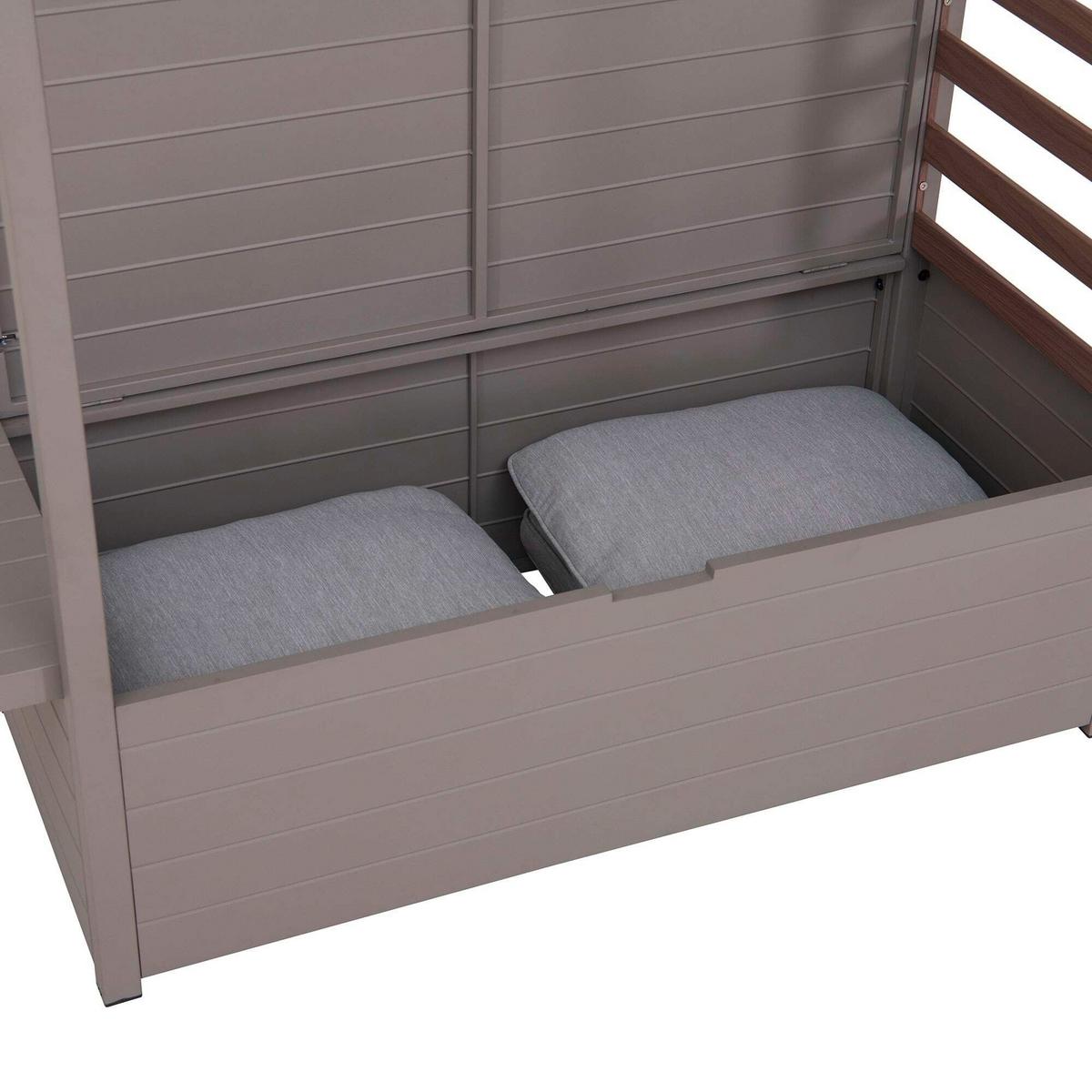 Loungegarnitur Gartensofa Faro Grau/Beige - Beige/Grau, Basics, Textil/Metall (146/191/56,5cm) - Modante