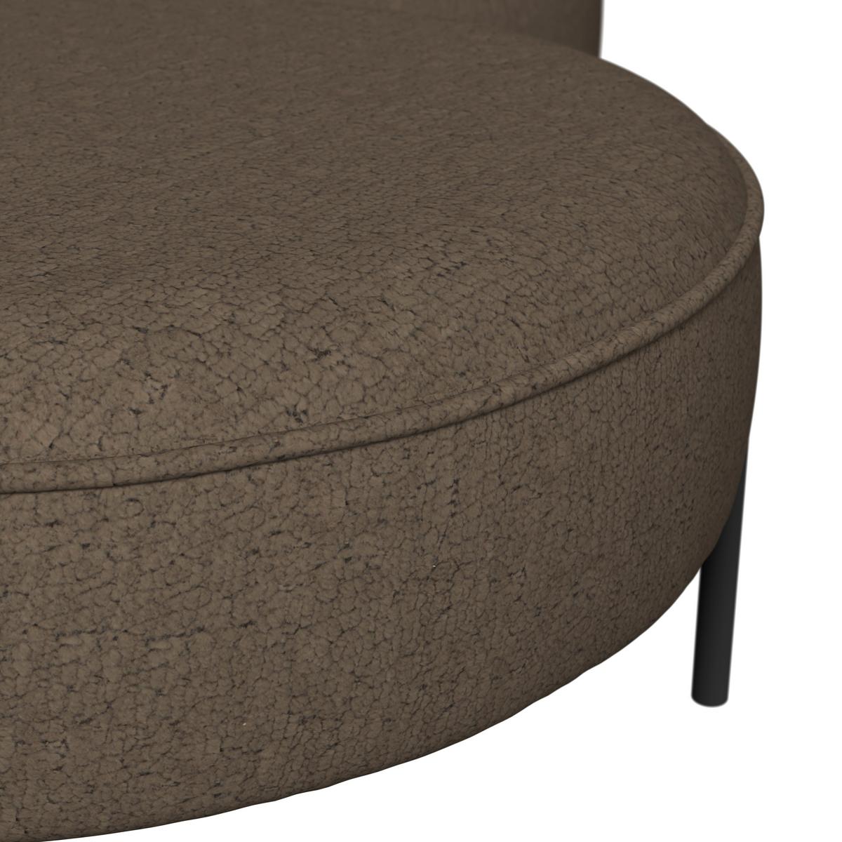 Wohnlandschaft Nilas Braun Chenille mit Hocker - Schwarz/Braun, MODERN, Holz/Textil (322/80/154cm) - Bessagi Home