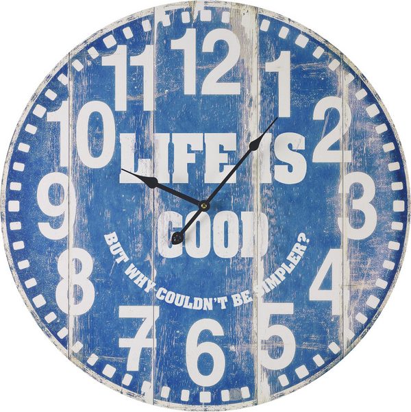 Uhr Good Life in Blau/ Weiss ca.Ø58cm online kaufen mömax