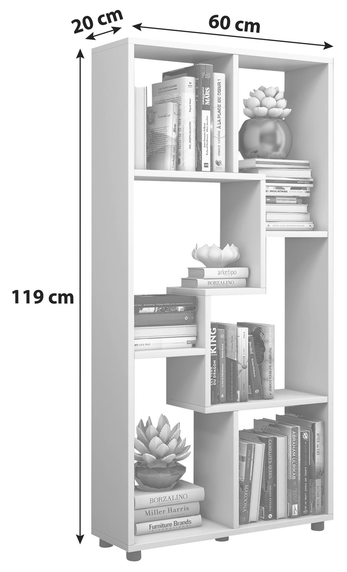 Regal Blina, Hrast - barve hrasta/barve medu, Basics, leseni material (60/119/20cm) - MID.YOU