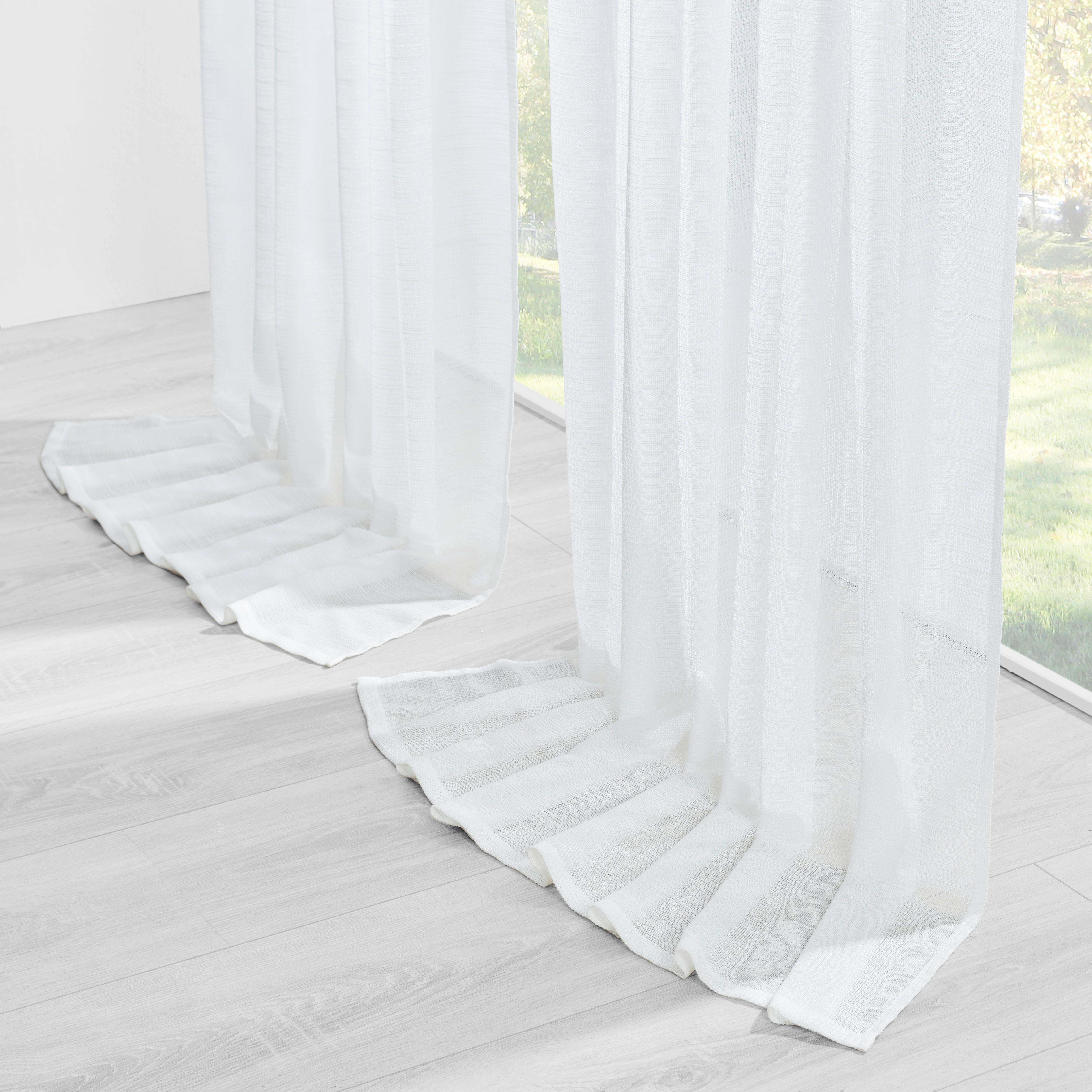 GARDINLÄNGD EVA - vit, Romantik / Lanthus, textil (140/255cm) - Premium Living