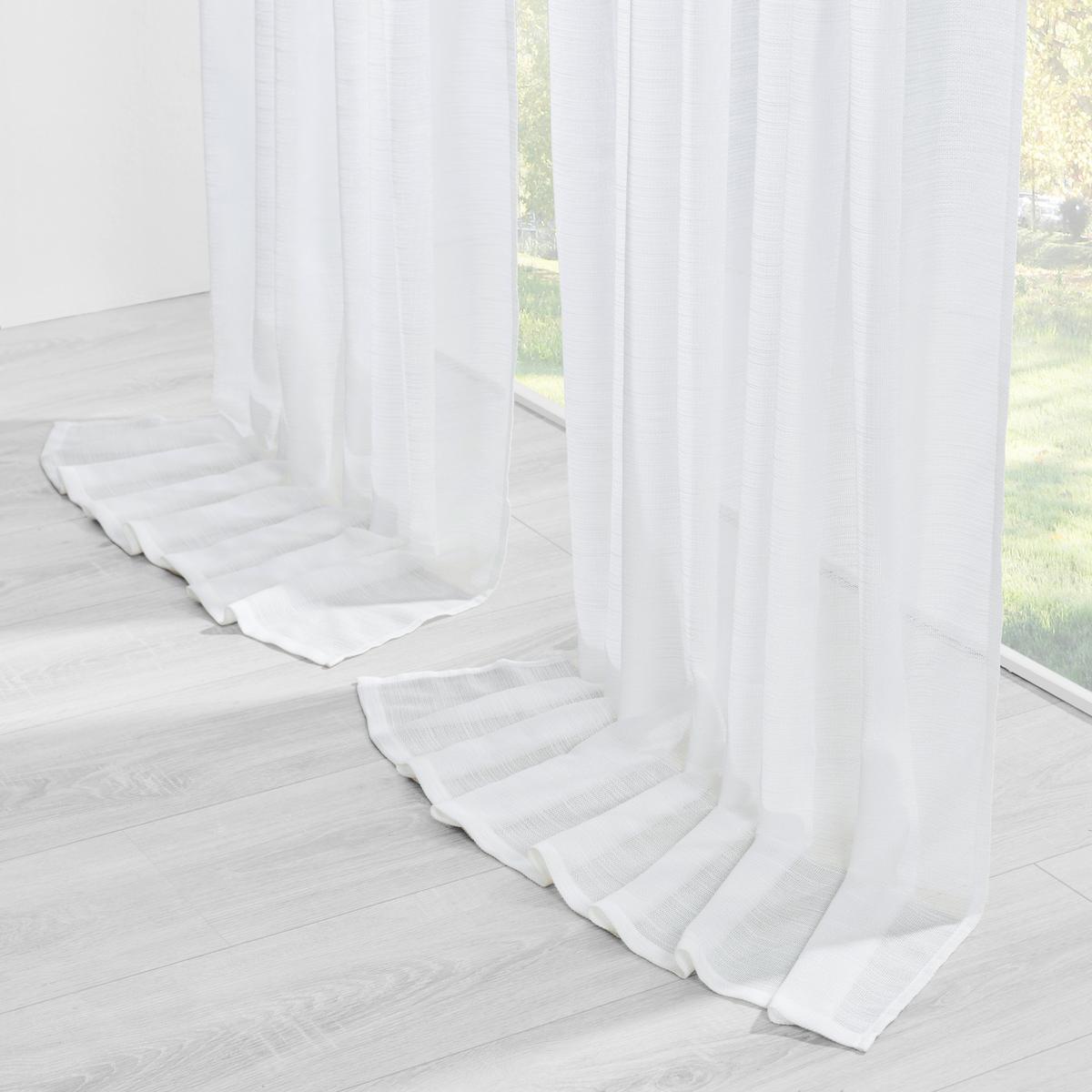 Fertigvorhang Eva in Weiss ca. 140x255cm - Weiss, Romantik / Landhaus, Textil (140/255cm) - Premium Living