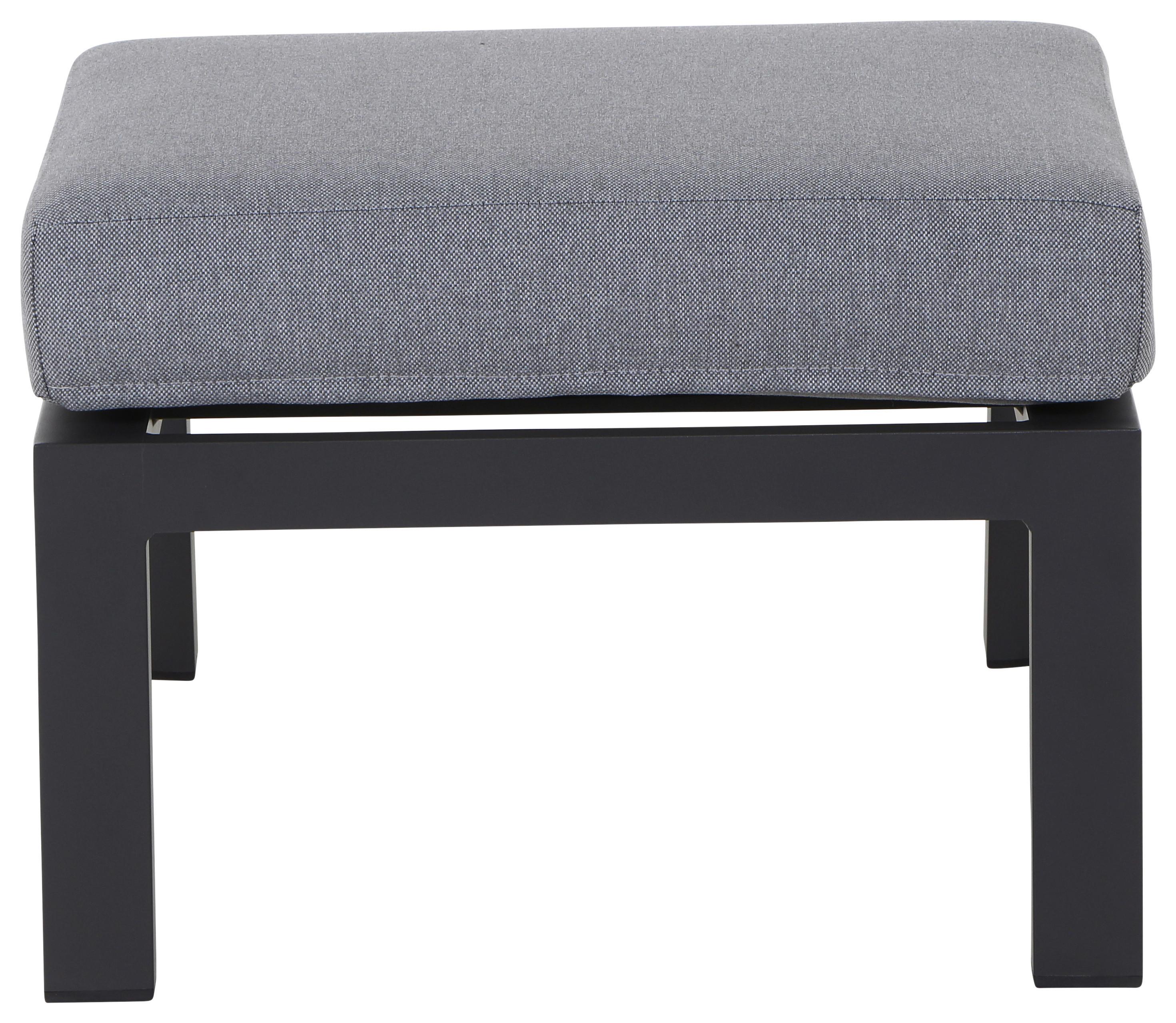 Loungehocker Valencia Anthrazit - Dunkelgrau/Anthrazit, Basics, Textil/Metall (60/43/59cm) - Siena Garden
