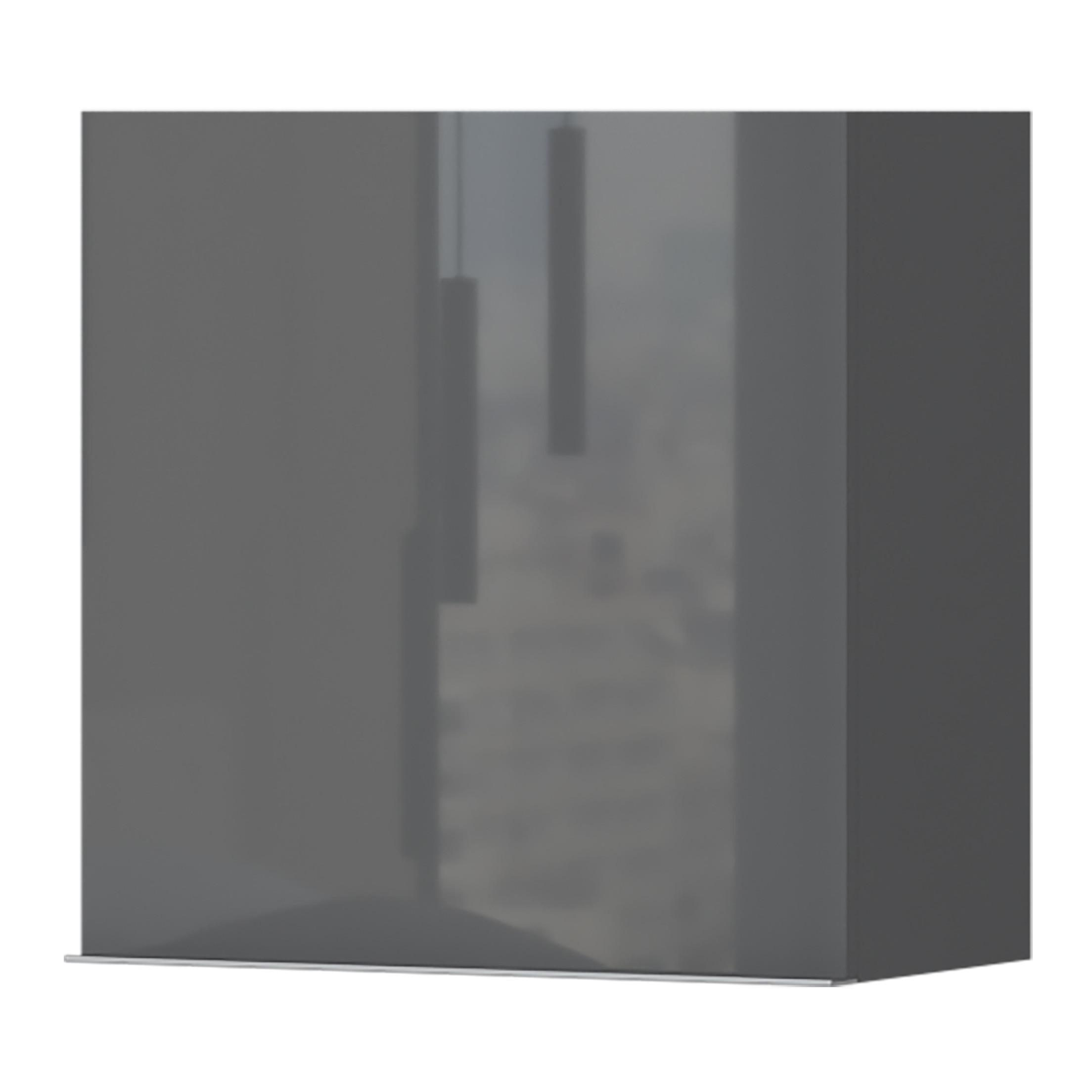 Fali Szekrény Onyx - króm/antracit, Modern, faalapú anyag/fém (55/56/29cm)
