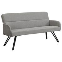 SITZBANK TINO - Hellgrau/Schwarz, MODERN, Textil/Metall (160/94/67cm) - MID.YOU