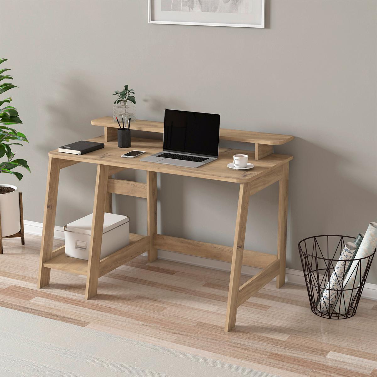 SCHREIBTISCH COUNTRY SCHREIBTISCH - Nussbaumfarben, Design, Holzwerkstoff (120/60/73cm) - Livetastic