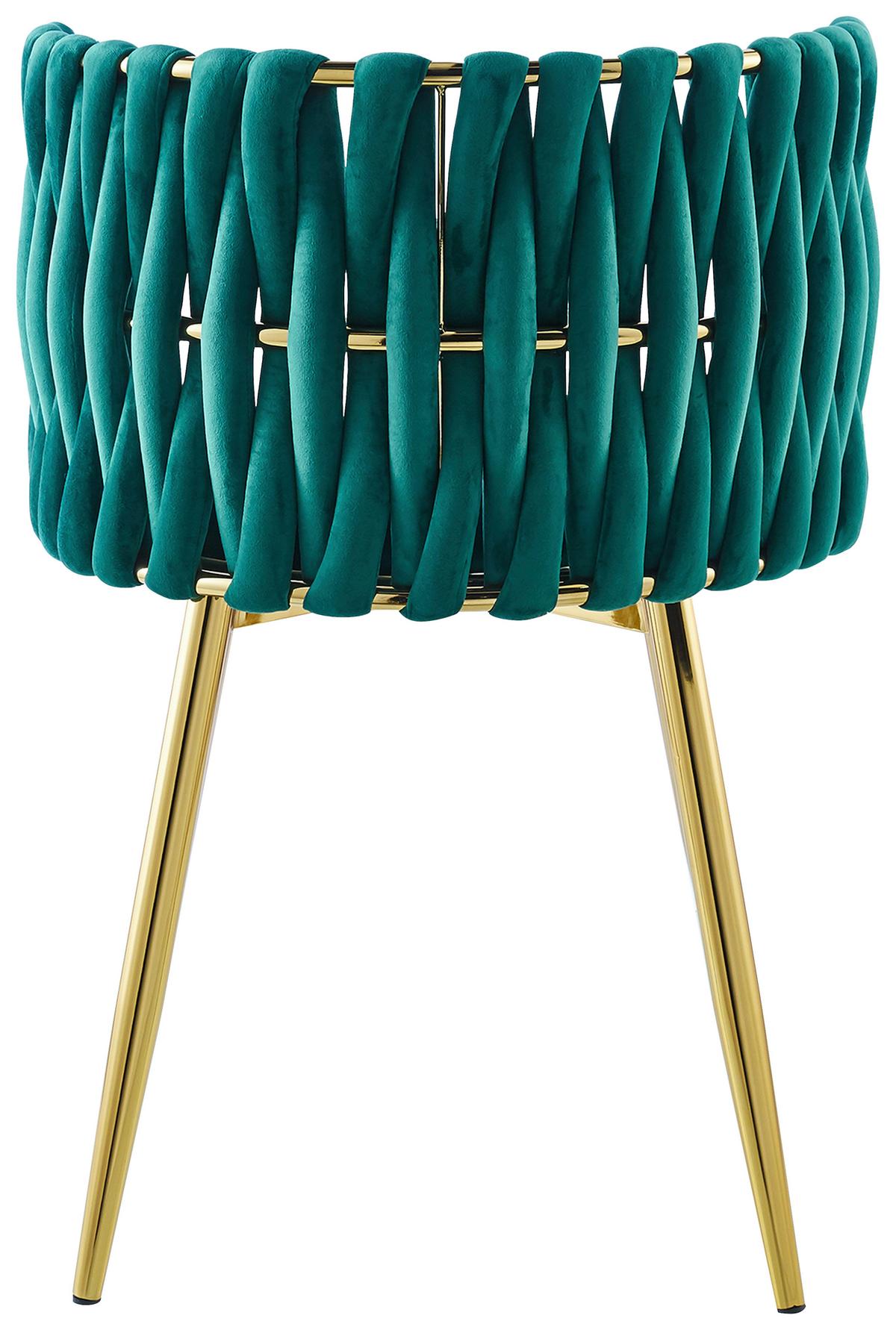 ARMLEHNSTUHL-SET MELLY 125 - Goldfarben/Grün, Design, Kunststoff/Metall (57/80/53cm) - Kayoom