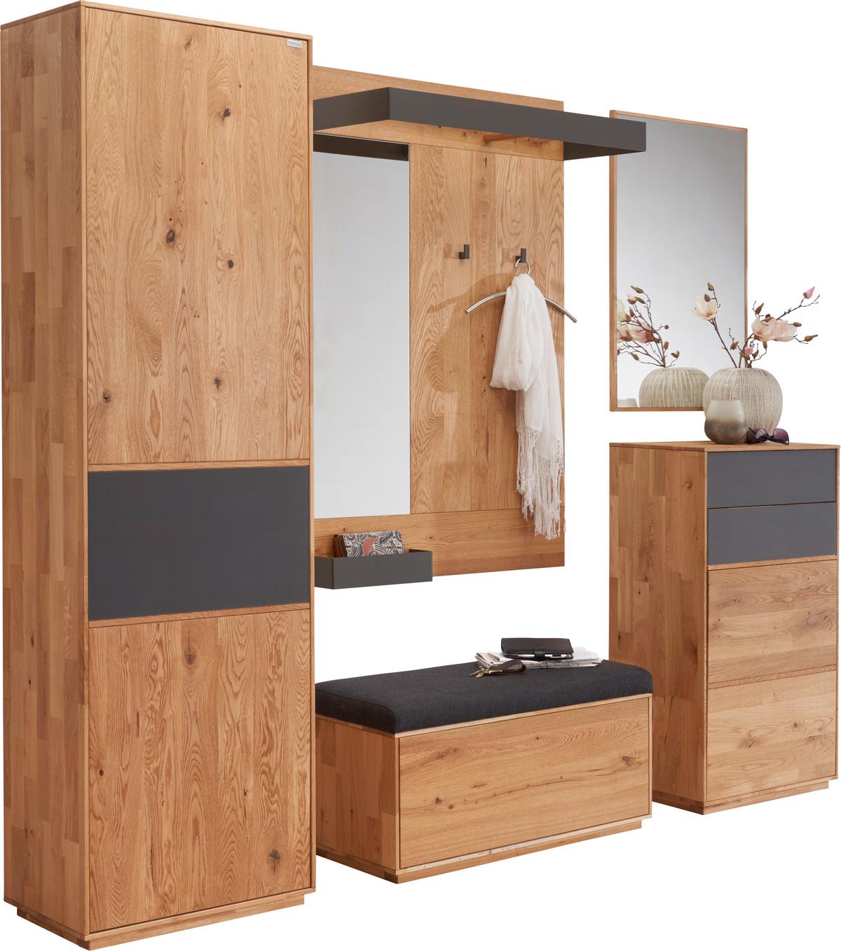 PANEL DO PRZEDPOKOJU AVANTI - kolor dębowy/antracytowy, Design, metal/drewno (90/134/35cm) - Waldwelt