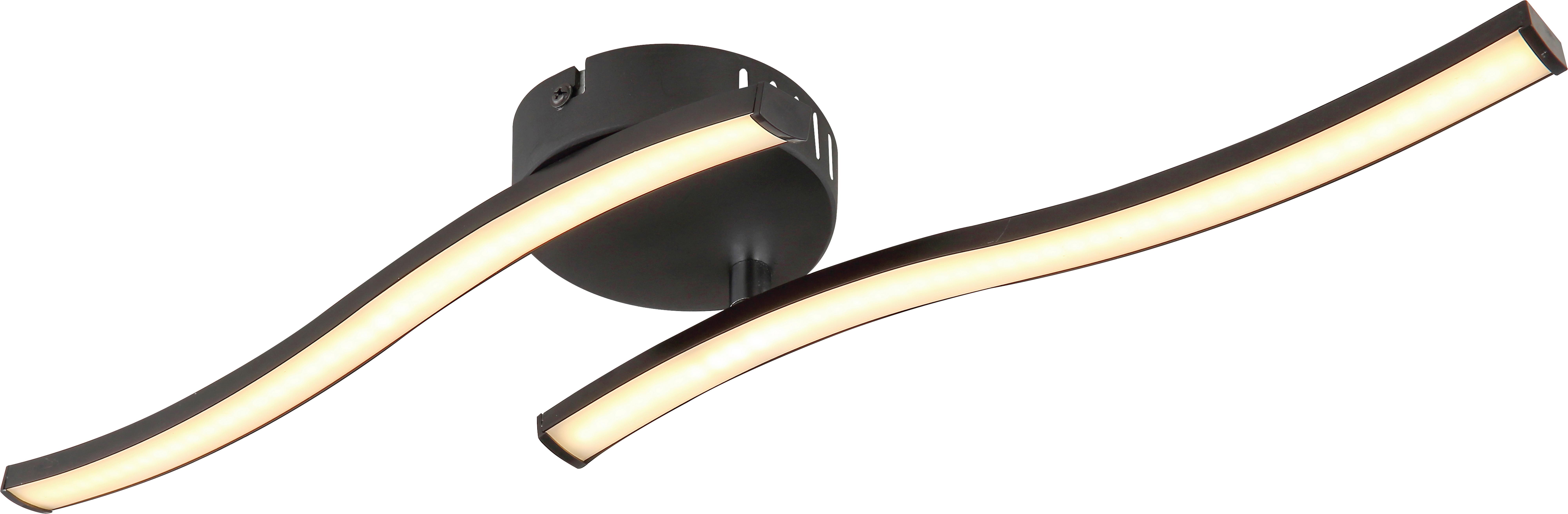 LED-DECKENLEUCHTE IPO - Opal/Schwarz, MODERN, Kunststoff/Metall (51,5/10/7,6cm) - Mömax