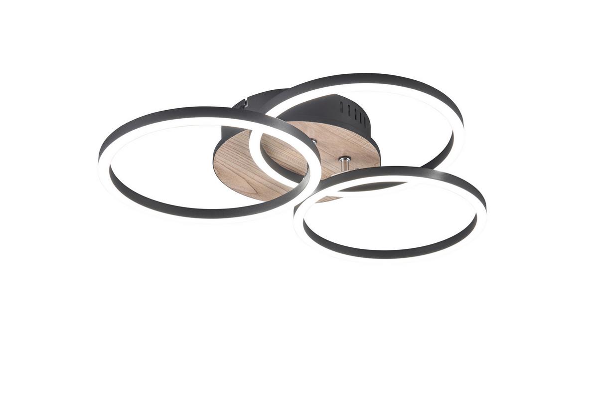 LED-Deckenleuchte Circle Braun max. 27 Watt - Braun, Design, Kunststoff (44/44/9,5cm)