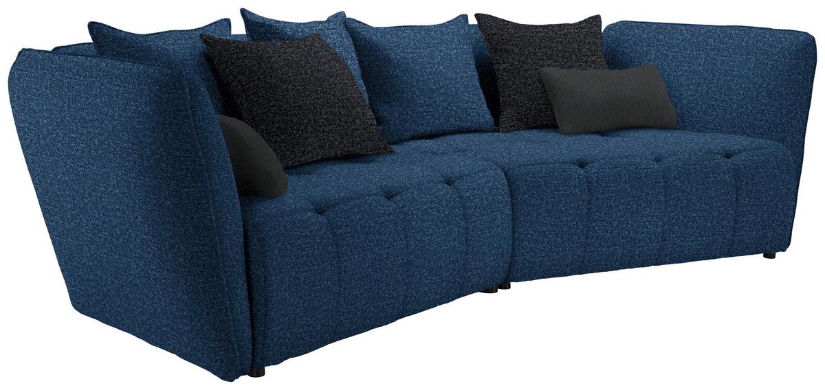 Boxspringsofa Sofi Dunkelblau - Dunkelgrau/Schwarz, MODERN, Textil (294/93/152cm) - Premium Living