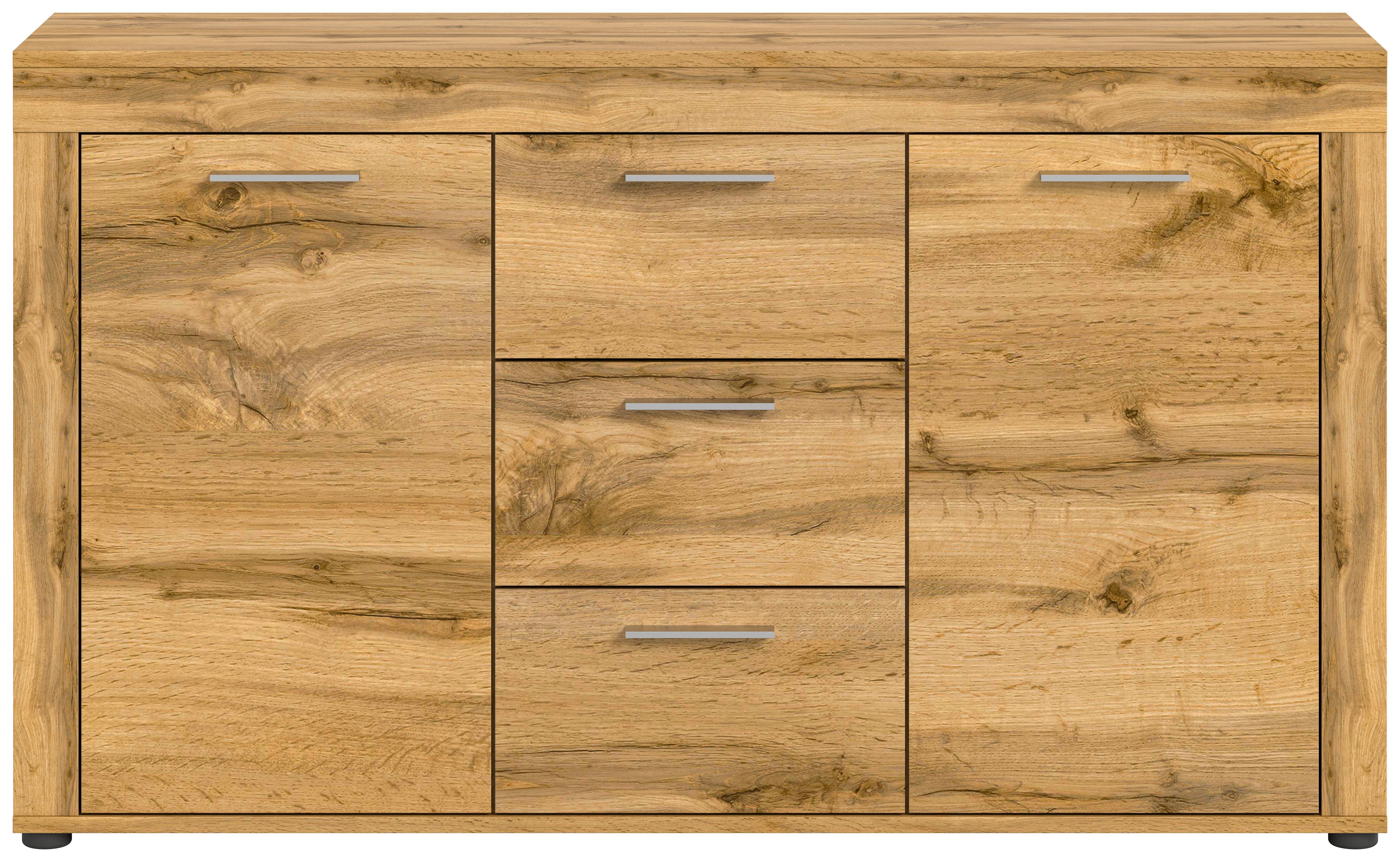 Comodă cu uși JAM - stejar Wotan, Design, material pe bază de lemn (125/80/35cm) - Modern Living