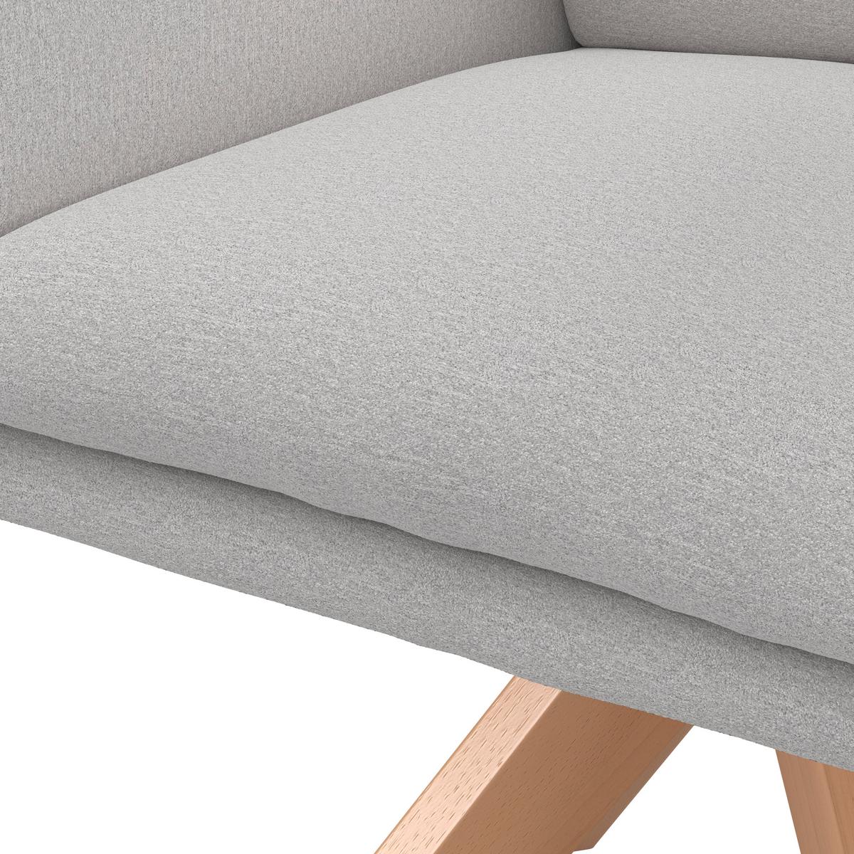 Armlehnstuhl Finja Weiß Webstoff Drehbar Gepolstert - Buchefarben/Weiß, MODERN, Holz/Textil (59/97/63cm) - Bessagi Home