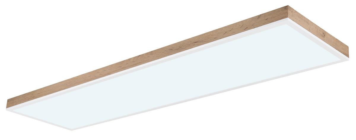 Stropna Led-svetilka Doro, S Sijalko - bela/temno rjava, Natur, kovina/umetna masa (120/30/7,5cm) - Globo