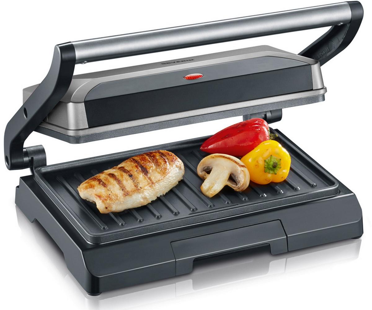 GRILL KONTAKTOWY SEVERIN - kolor srebrny/czarny, Trend, tworzywo sztuczne/metal (29,1/26/11,5cm) - Severin