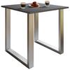 TABLE XONA - anthracite/couleur argentée, Design, métal/matériau de bois (80/80/76cm) - MID.YOU