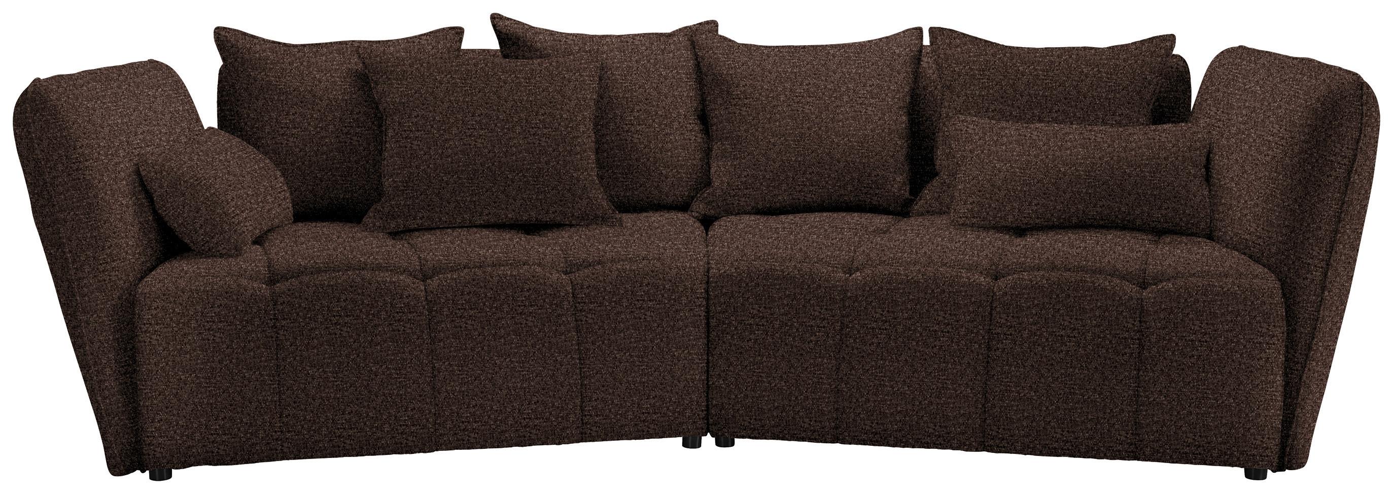 Boxspringsofa Sofi Braun - Schwarz/Braun, MODERN, Textil (294/93/152cm) - Premium Living