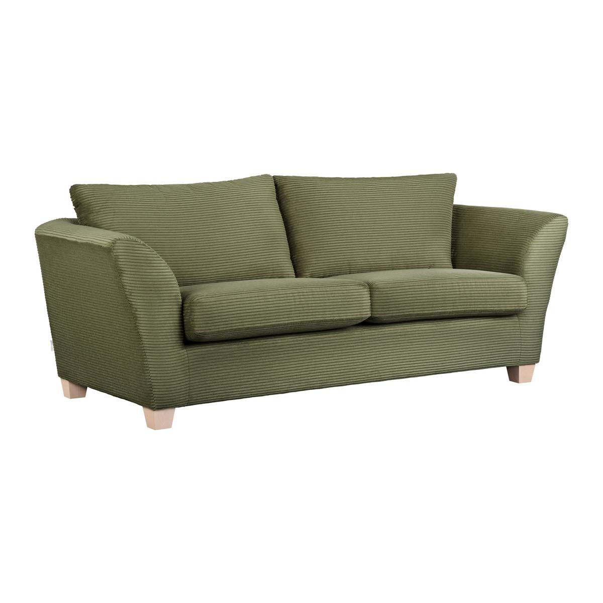 3-Sitzer-Sofa Devado Grün - Naturfarben/Grün, Holz/Textil (216/70-85/95cm) - Mömax