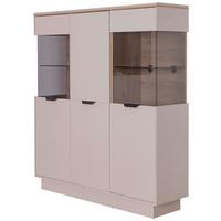 Vitrina Darius - kašmir/hrast Artisan, Trend, staklo/drvni materijal (132/148,3/37cm) - Modern Living