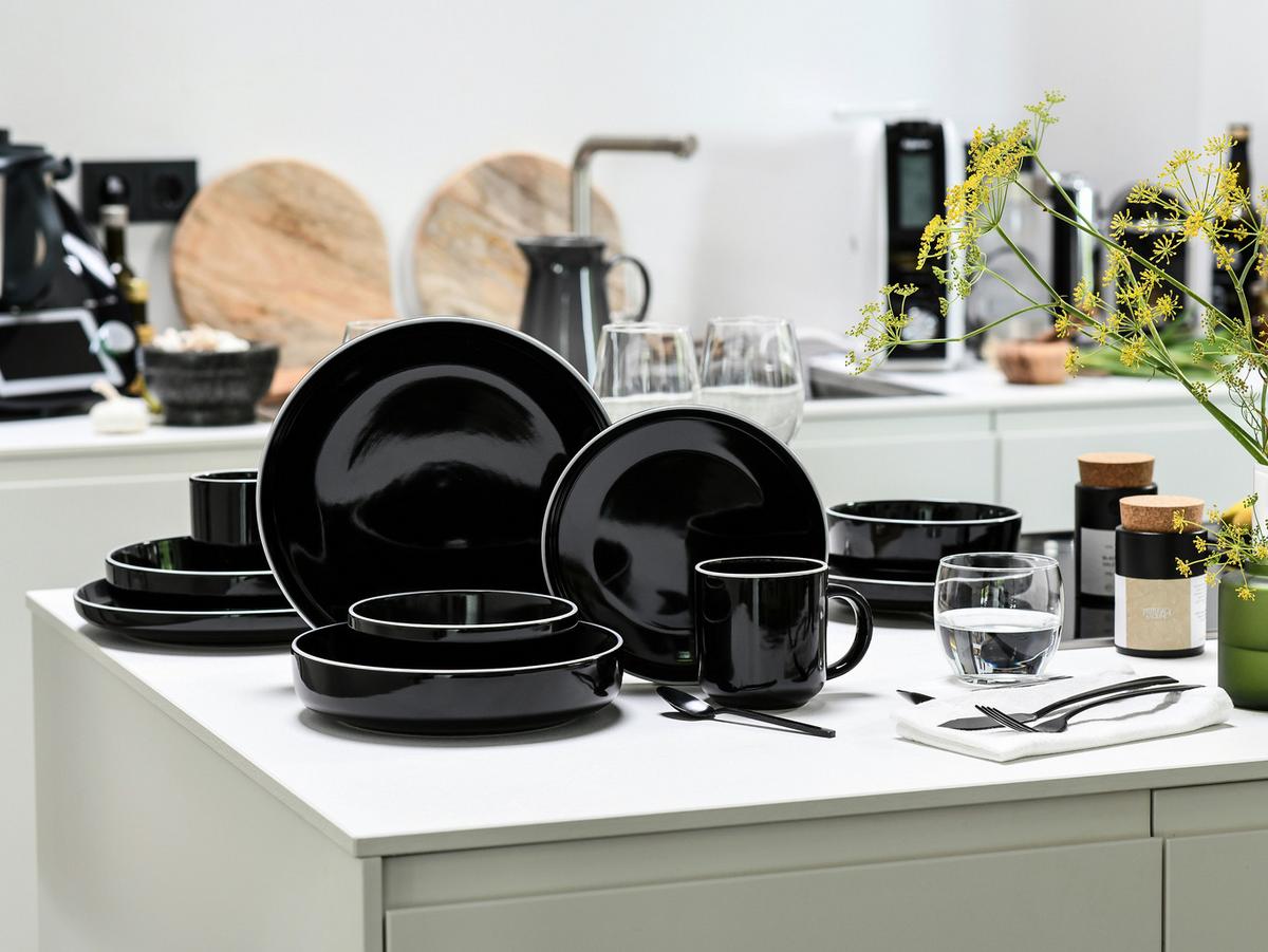 Kombinirani Servis Nordic Gourmet, 10-Delni - črna/bela, Basics, keramika - Creatable