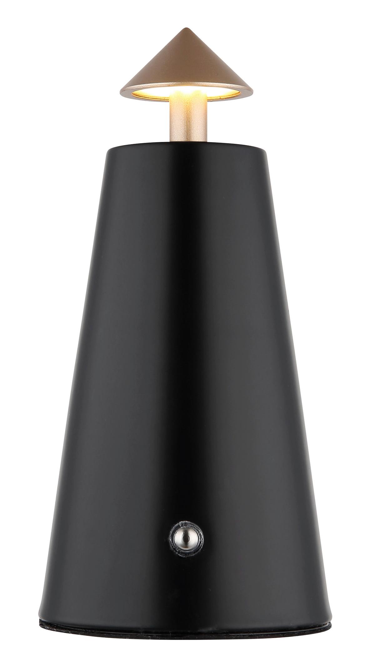 AKKU-TISCHLEUCHTE 21037CS LIVA - Weiss/Schwarz, Design, Kunststoff/Metall (9/19cm) - Globo