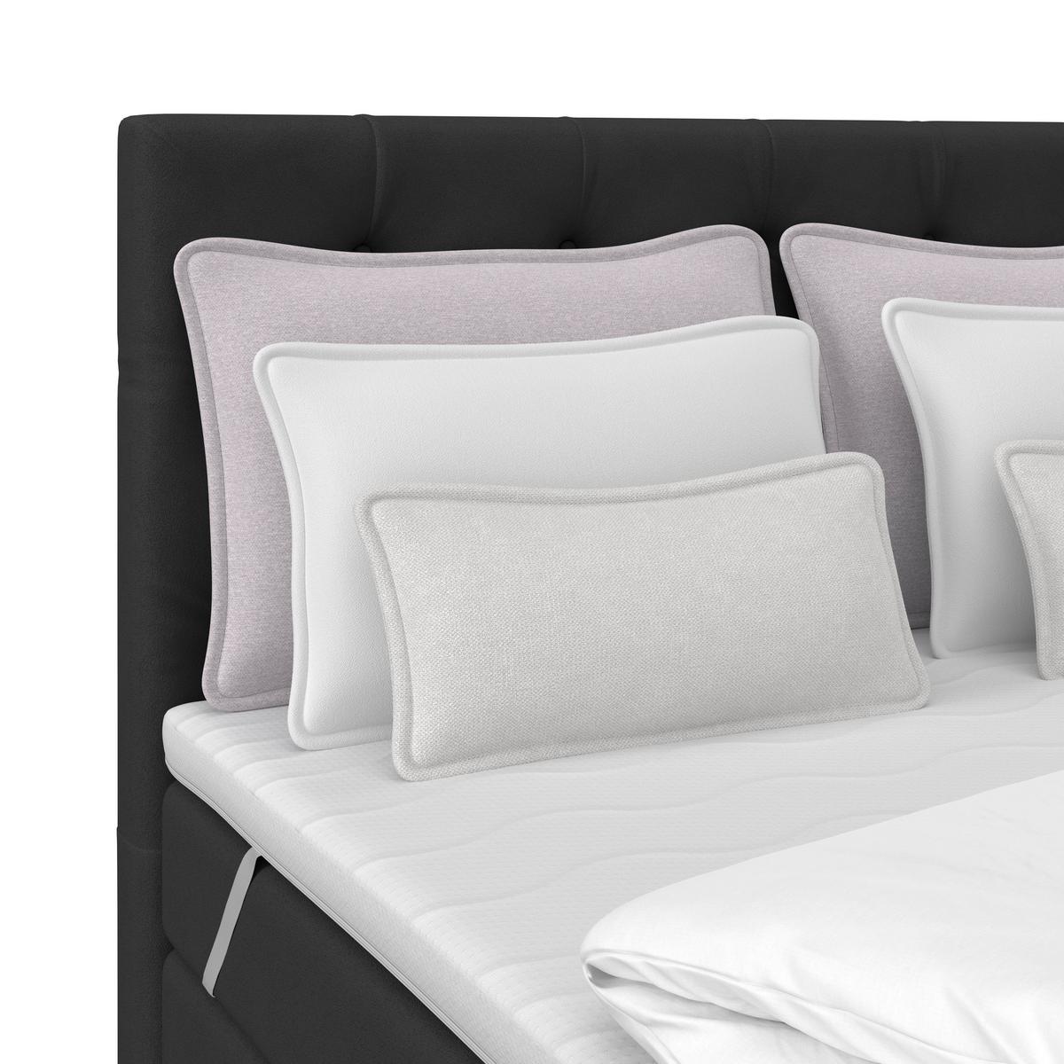 Boxspring Krevet Elio - bež/crna, Romantično / ladanjski, tekstil/plastika (140/200cm) - Modern Living