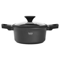 Kochtopf Black Line in Schwarz Ø ca. 20cm - Klar/Schwarz, KONVENTIONELL, Glas/Kunststoff (20/9,6cm) - Gourmesto