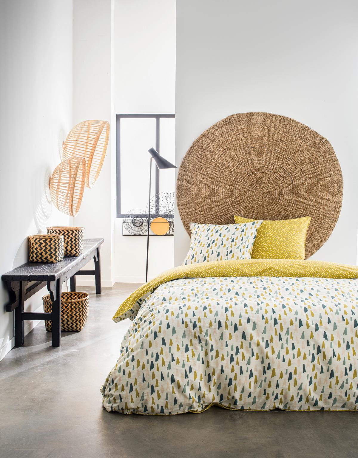 Ágyneműhuzat-garnitúra 3 Részes Fehér/sárga - textil