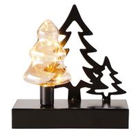 LED-Dekoleuchte Kirmlem in Schwarz aus Glas - Klar/Schwarz, Modern, Glas/Metall (15/6/15,5cm) - Premium Living