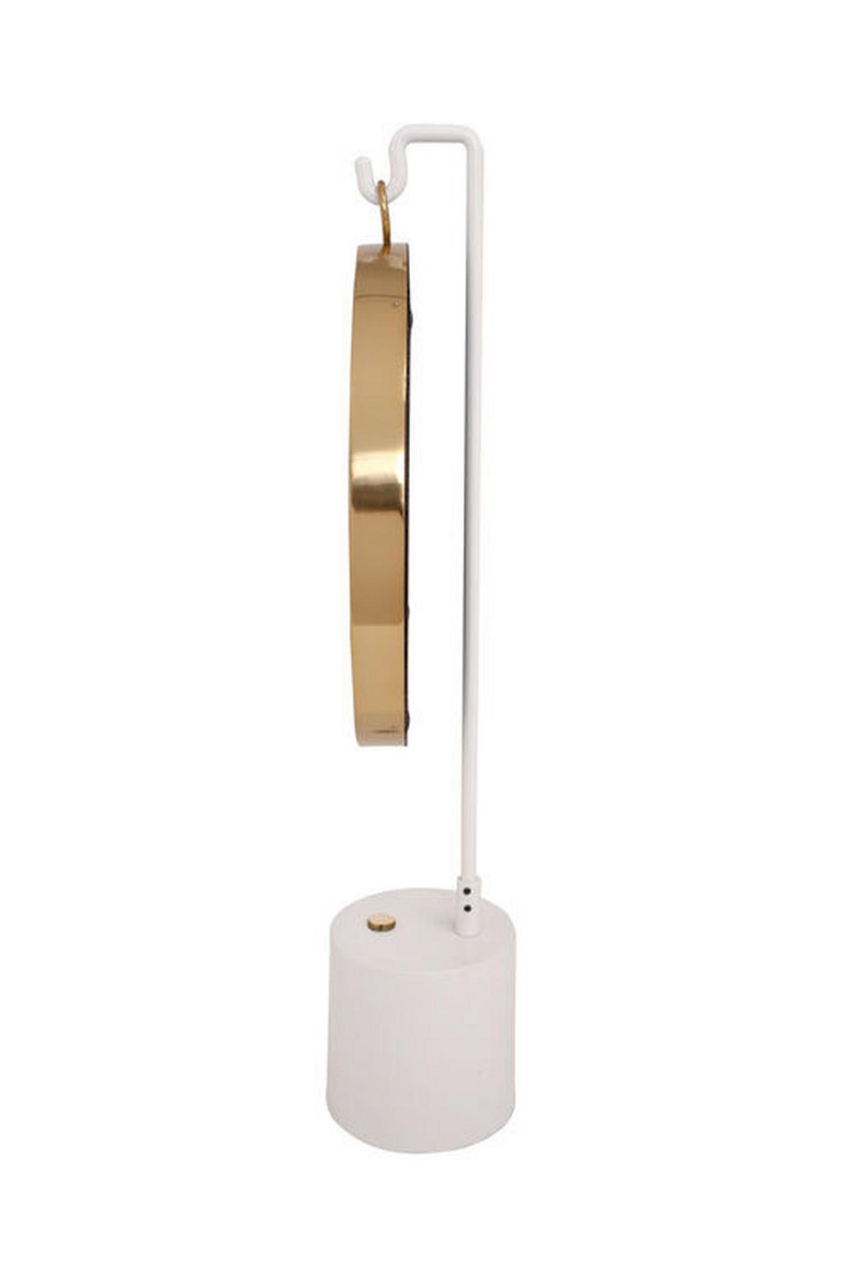 Tischspiegel Eleganca ca. 30x65x13 cm Weiß/Gold - Goldfarben/Weiß, LIFESTYLE, Glas/Metall (30/65/13cm) - Kayoom