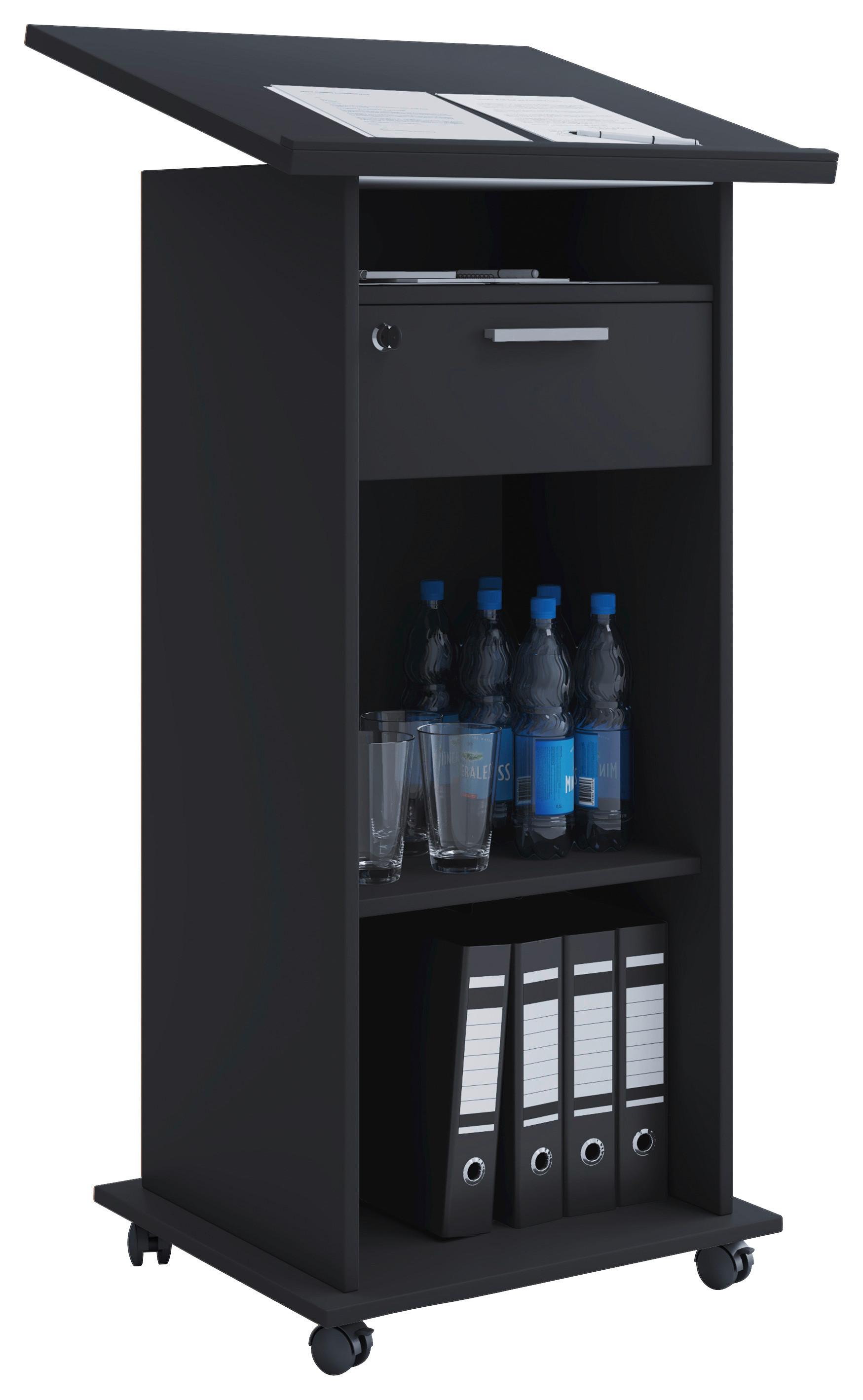 Stehpult Meeta Schwarz - Schwarz, Basics, Holzwerkstoff (60/50/120cm) - MID.YOU