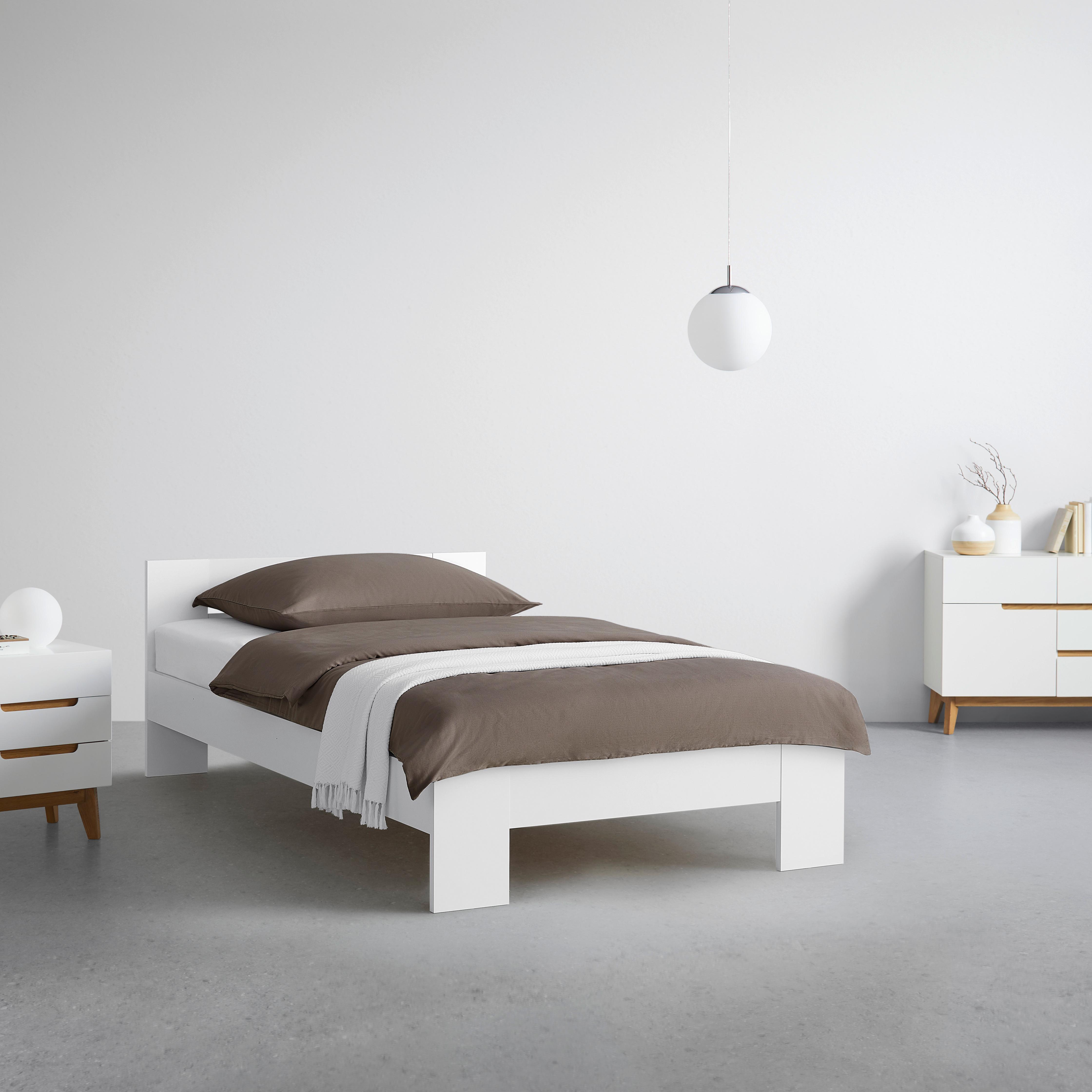 Bett Madrid Weiß ca. 120x200cm - Weiß, MODERN, Holz (120/200cm) - Mömax