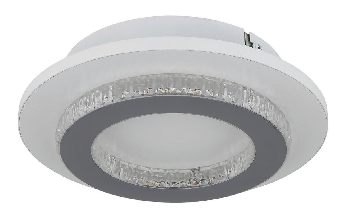 LED-DECKENLEUCHTE 48042-12W  JAYDEN - Klar/Weiss, Design, Kunststoff/Metall (20/5,5cm) - Globo