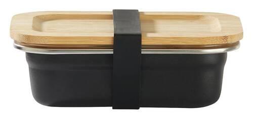 Ételtároló Doboz Űrtartalom: Kb. 400ml Ivar - natúr/fekete, fa/fém (14,3/4,2/10,4cm) - Premium Living