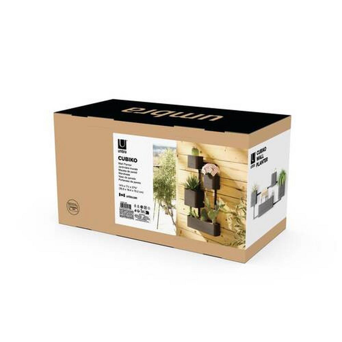 Pflanzentopf Cubiko Schwarz - Schwarz, KONVENTIONELL, Kunststoff/Textil (36/18/72cm) - Umbra