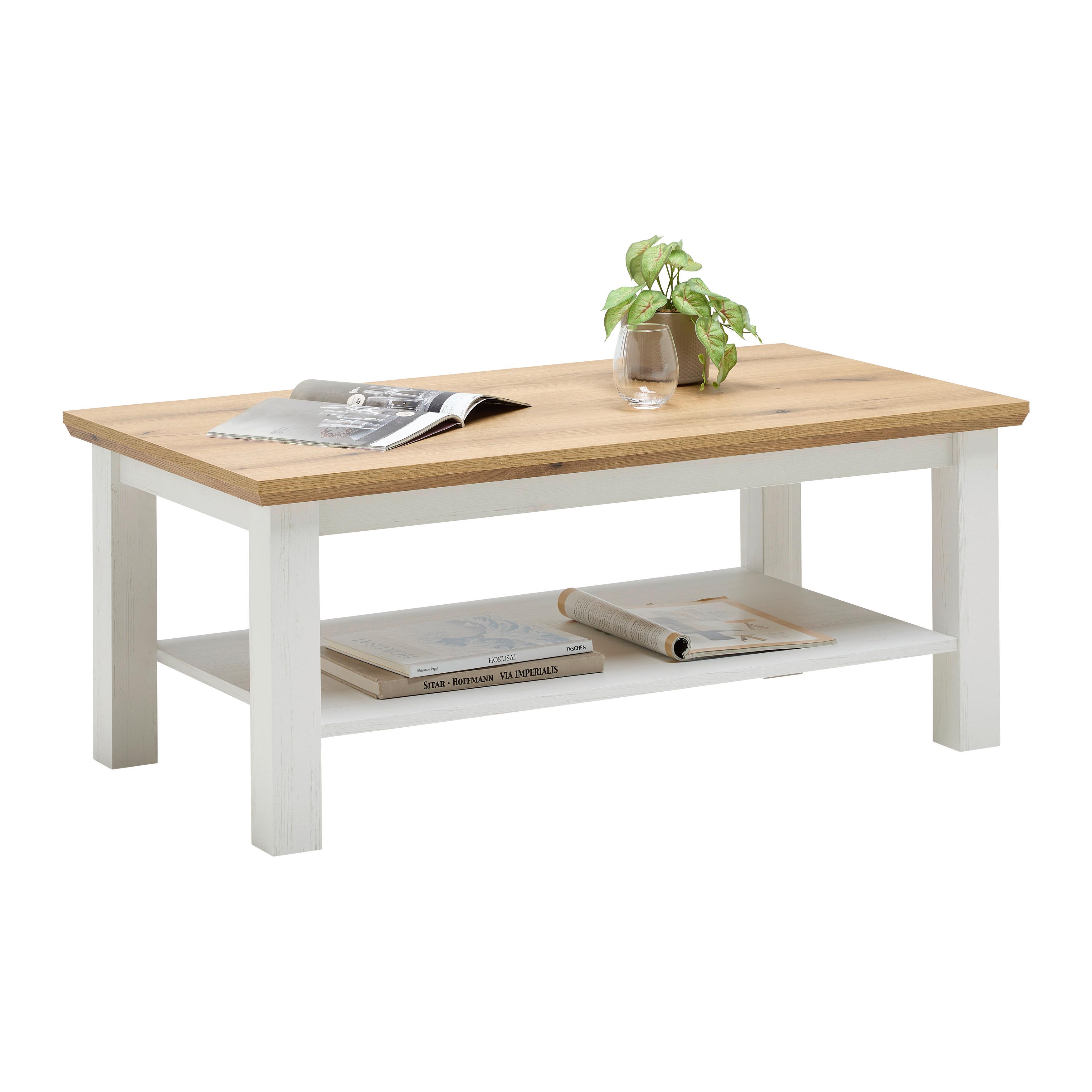SOFFBORD KORSIKA -EXKLUSIV- - vit/ekfärgad, Romantik / Lanthus, trämaterial (110/45/60cm) - Mömax