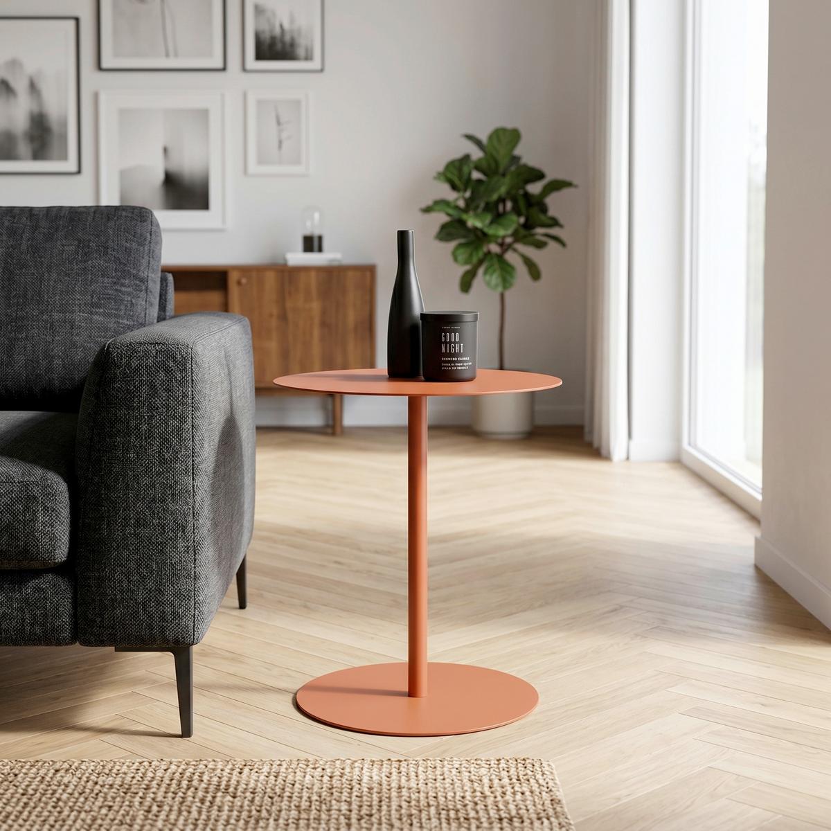 Beistelltisch Rod Orange - Orange, MODERN, Metall (40/43cm) - Mömax