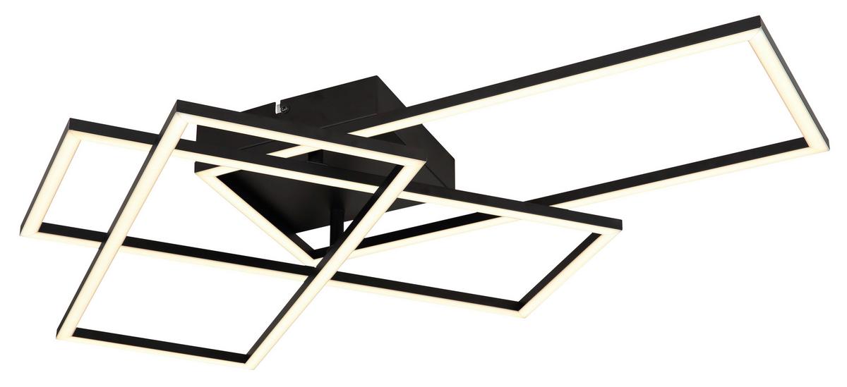 Plafonieră cu LED GABRIEL -TUYA- - opal/negru, plastic/metal (73,7/51/9,3cm) - Globo