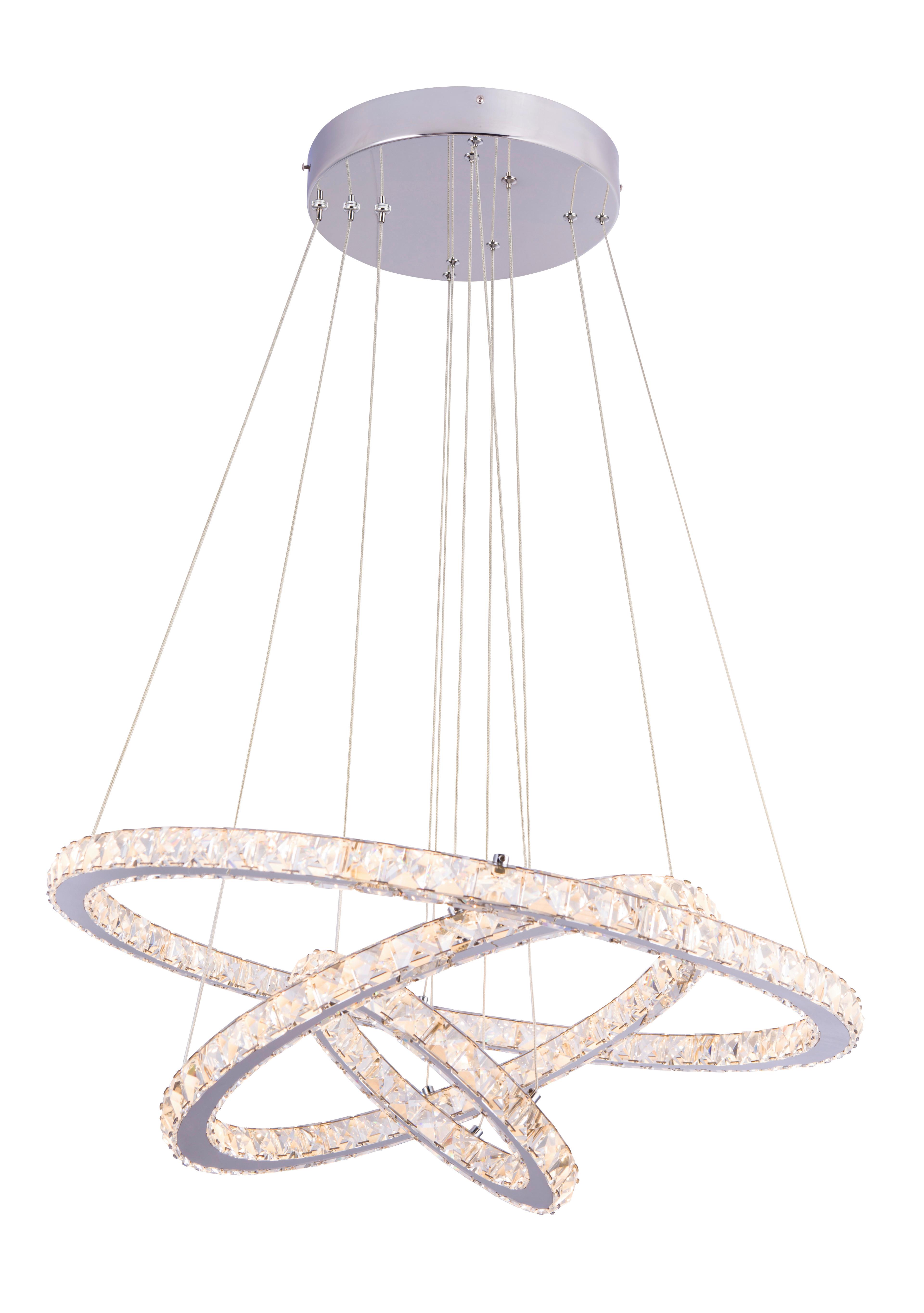 Viseča Led-svetilka Lori, S Sijalko - barve kroma/prozorno, Konvencionalno, kovina/steklo (70/120cm)