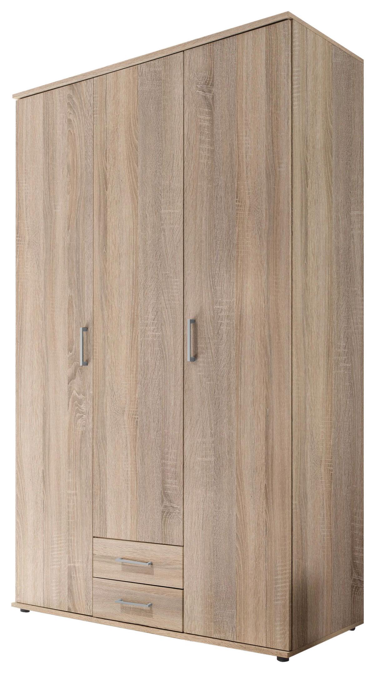 Drehtürenschrank Olli Sonoma Eiche - Alufarben/Sonoma Eiche, Basics, Glas/Holzwerkstoff (120/196/54cm) - Based