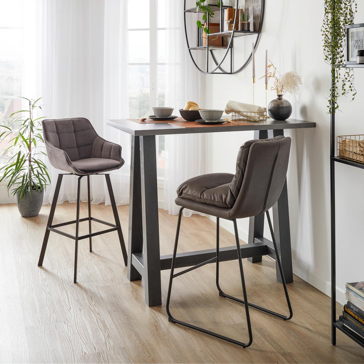 Bartisch in Graphitfarben/Schwarz - Graphitfarben/Schwarz, MODERN, Holzwerkstoff (120/105/70cm) - Mömax